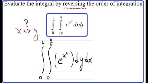 11e x2 dx dy. . Reversing the order of integration